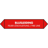 Marine Fire Line Pipe Identification Sticker, Dutch, German & English, Soft PVC