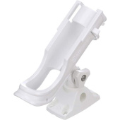 Attwood 5009W4 - Heavy-Duty Adjustable Rod Holder with Combo Mount, White Finish