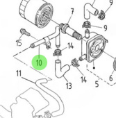 Nanni Diesel 970310817 - Oil Cooler Pipe for Marine Diesel Engines