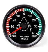 Hollex Rudder Angle Gauges 40°/40°, 0–190 Ohm, 9–32V, Ø93 mm, IP67
