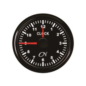Analog Clock - Black Dial, Black Bezel, 0 - 12 h, 9 - 32V