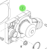 Steyr Z026010-0 - Freshwater Water Pump Assembly With Gasket for MO306H196, MO286H43, MO156K25, MO126K25 Engines
