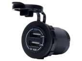 Talamex USB Socket Double 4.8A Black With Flush Frame