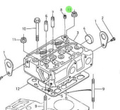 Nanni Diesel 970140914 - Cylinder Head Nut for 2.40HE Engines