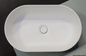 Osculati 50.184.21 - Countertop Semi-Oval Sink Ocritech White 450x260 mm