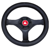Allpa 3-Spoke Wheel 'Shark' Black Plastic, Ø280mm, Depth 55mm