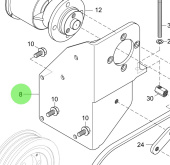Steyr 2179020-8 - Painted Cast Bracket for Water Pump on Steyr Engines