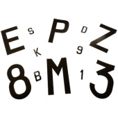  White Plasticolor Number/Letter - 70mm - O/0