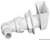 Osculati White Plastic Skin Fitting with 90° Hose Adaptor – 19 mm or 25 mm Hose Connection, 1" Thread