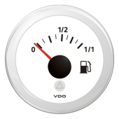 VDO A2C59514182 - Fuel Level Gauge 0 - 1/2 - 1/1, 90-4Ω White ViewLine 52 mm