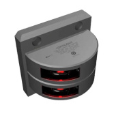 Lopolight 301-002ST - Navigation Light 2NM 112.5° Red, Double Port, Silver Anodized