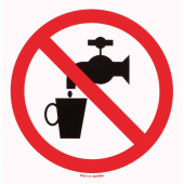 Marine Non-Potable Water Warning Sticker, Soft PVC, Ø100 mm
