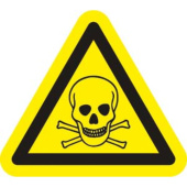 Marine Toxic Substances Danger Warning Sticker, Skull and Crossbones Symbol, Soft PVC