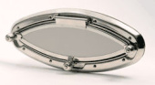 Pompanette S536-6-SS - Flagship Stainless Steel Elliptical Portlight With Screen & Ring 196x457 mm