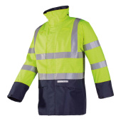 Sioen Raincoat Standard Elliston High-visibility Yellow/Navy Blue, Size S