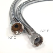 Barka Shower Hose Br.Chrome 3/8″ F-1/2″ Conical 2M