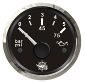 Osculati 27.321.10 - Oil Pressure Indicator 0/5 bar Black/Glossy