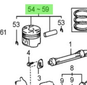 Nanni Diesel 970316160 - Standard Piston Sub-Assembly With Pin for T4 Series Engines