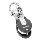Barton 90301 – Snatch Block with Stainless Steel Snap Shackle 35mm, Plain Bearing, Ø35mm Sheave, Max Rope 12mm