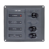 BEP Marine 900-ACM2W - AC Circuit Breaker Panel Without Meters, RV 2W 240V 50Hz, Black