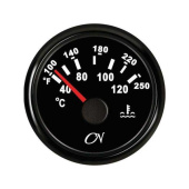 Cooling Water Temperature Gauge - Black Dial, Black Bezel, 300 - 23 Ohm, 40 - 120°C