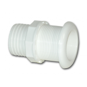 Ceredi Giovanni White Plastic Threaded Through Hull Fitting With Hose Connection