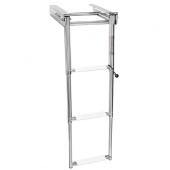 AISI 316 Stainless Steel Telescopic Ladder White 3 Steps 875/380X295 mm
