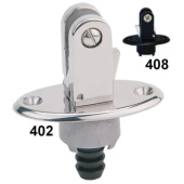 Accon 402 - Quick Release Bimini Hinges Recessed Flush Mount Stainless Steel Oval