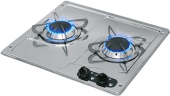 Airxcel Gas Hob Unit Stainless Steel 2 Burners 380 x 40 x 360 mm