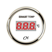 Exhaust Temperature Gauge Digital - White Dial, Chromium Bezel, 0 - 800°C, 9 - 32V