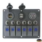 Trem L0661106 - Switch Panel With Voltmeter + 2 USB + Power Socket