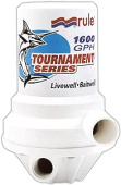 Jabsco 209FDP - Rule Marine 1600 Tournament Series Livewell Pump (1" NPT, Female-Dual Port), White