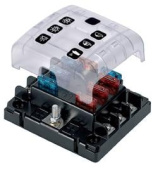 BEP Marine ATC-6W - ATC Six Way Fuse Holder And Screw Terminals With Cover And Link