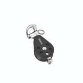 Barton N03141 - Single Snap Shackle Block with Becket Size 3 45mm – Plain Bearing, Ø45mm Sheave, Max Rope 10mm