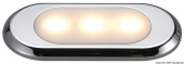 Osculati 12V IP67 Oval 6-LED Courtesy Light, 72.5x38 mm Stainless Steel