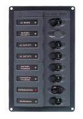 BEP 900-ACM6W-110V – AC Main Circuit Breaker Panel, 110V AC, 6 Loads + 1 Input, No Meter, Double Pole Mains, Vertical Mount