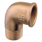 Guidi Brass 90° Elbow M-F BSP Male x Female Thread Pipe Fittings, Sizes 1/8" to 4"