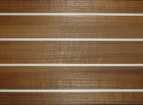 Teak Laminated Boat Flooring White Stripes