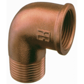 Guidi Bronze 90° Elbow M-F BSP Male x Female Thread Pipe Fittings, Sizes 1/4" to 4"