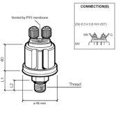 VDO 360-081-030-065K - Pressure Sender 5Bar (E/Ret) W/C0.4 R1/8 DIN 2999