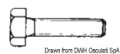 Osculati AISI 316 Stainless Steel Fully Threaded Hex Head Bolts DIN 933 / UNI 5739, M4–M12
