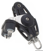 Viadana Composite Ball Bearing Double Fiddle Block with Carbon Cam Cleat for Rope up to 8 mm, 38 mm Sheaves