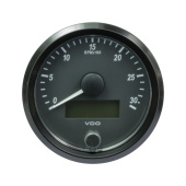 VDO A2C3832980032 - SingleViu Tachometer 3.000 RPM Black 80mm Amber Lighted w/ Red Pointer