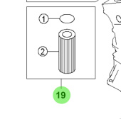 Bukh 00263-5S090 - Engine Oil Filter Service Kit for S270J Engines