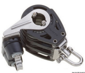 Viadana Composite Ball Bearing Triple Block with Universal Head and Cam Cleat for Rope up to 12 mm, 57 mm Sheaves
