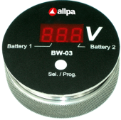 Allpa Battery Watch Monitor Model 'BW-03', Smart Voltage Meter For Multiple Batteries, Display: Red