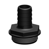 TruDesign Aquavalve Hose Tail M - 1 1/2" x 25, Black