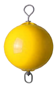 Allpa Anchor Buoy, Through Going Zinc Bar, Nylon Bearings, 2 Eyes, Ø400mm, L=760mm, Yellow (Size 1)