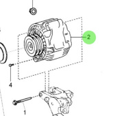 Nanni Diesel 970314073 - Alternator Assembly With Regulator for T4 Series Engines
