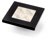 Hella Marine 2XT 980 581-741 - LED Enhanced Brightness Square Courtesy Lamp, Warm White, Black Plastic Rim, 24V
